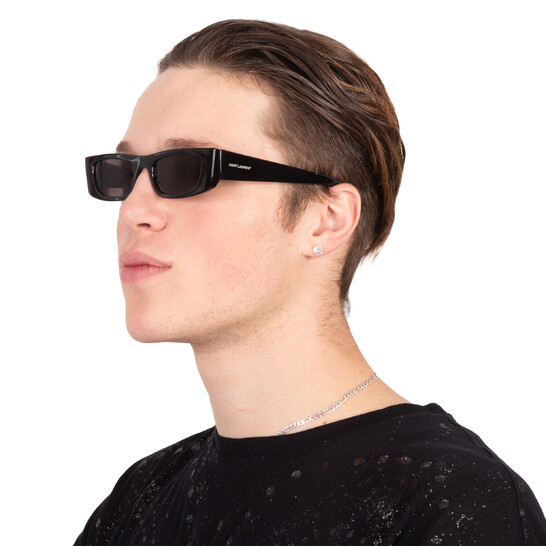 Saint Laurent Black Rectangular Unisex Sunglasses SL 553S