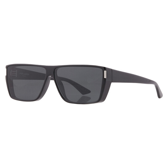 Saint Laurent Black Rectangular Unisex Sunglasses SL 757 001