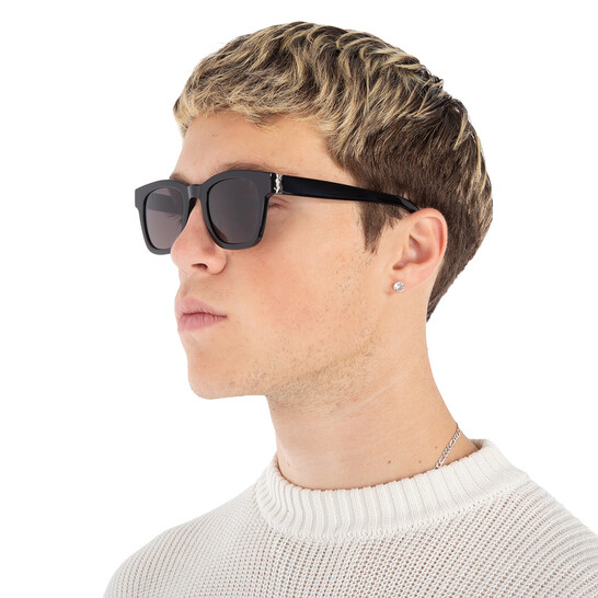 Saint Laurent Black Square Unisex Sunglasses SL M124 001 49