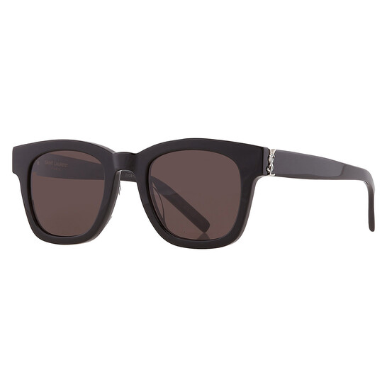 Saint Laurent Black Square Unisex Sunglasses SL M124 001 49