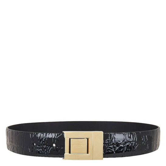 Saint Laurent Croc-Embossed Boucle La 76 Belt, Size 85 658517