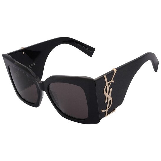 Saint Laurent Dark Grey Butterfly Ladies Sunglasses SL M119