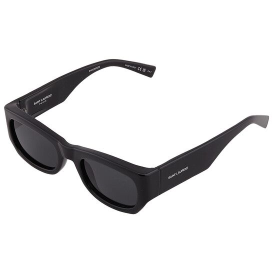 Saint Laurent Dark Grey Rectangular Ladies Sunglasses SL 713 001