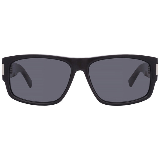Saint Laurent Dark Grey Rectangular Men's Sunglasses SL 689