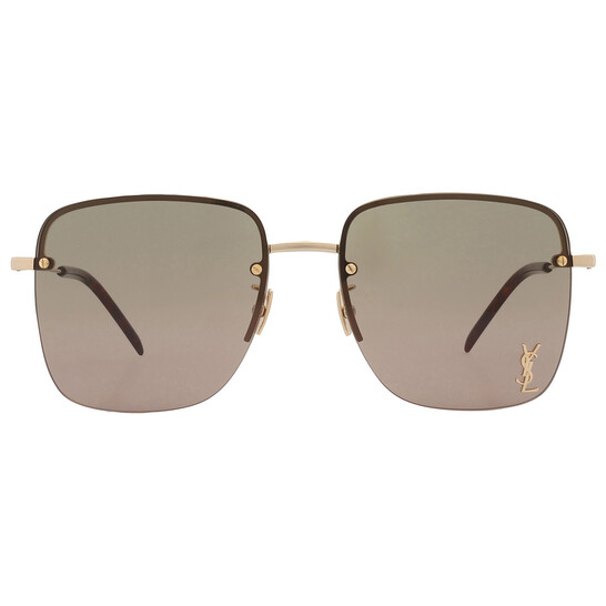 SAINT LAURENT スクエアフレムサンクラス SL312M 003 Saint Laurent Green Square Ladies Sunglasses SL 312M 003 58
