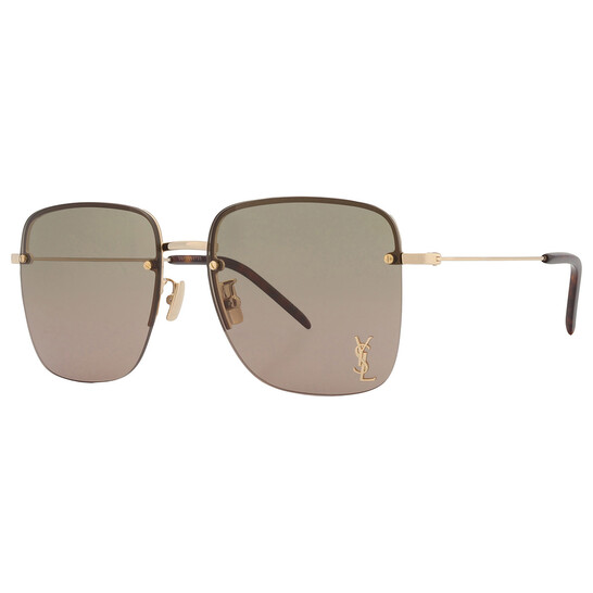 Saint Laurent Green Square Ladies Sunglasses SL 312M 003 58