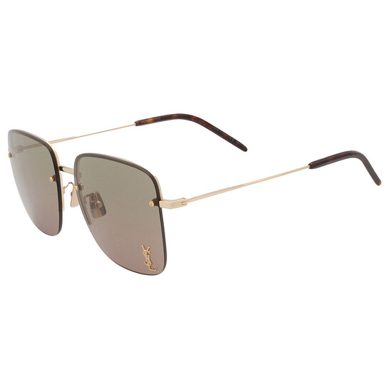 Saint Laurent Green Square Ladies Sunglasses SL 312M 003 58