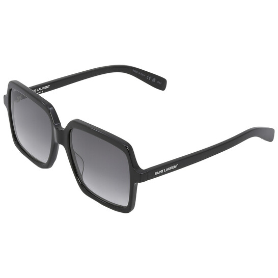 SAINT LAURENT スクエアフレムサンクラス SL174 001 Saint Laurent Grey Gradient Square Ladies Sunglasses SL 174