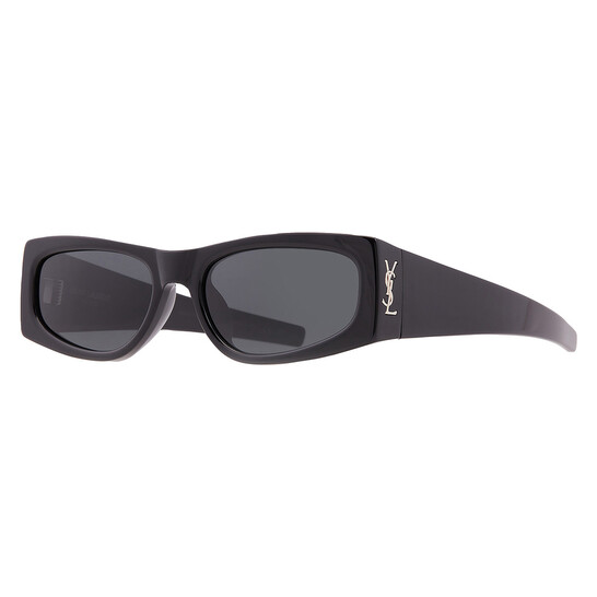 Saint Laurent Grey Rectangular Ladies Sunglasses SL M140/F 001 56