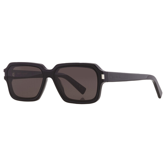 Saint Laurent Grey Rectangular Men's Sunglasses SL 611 001