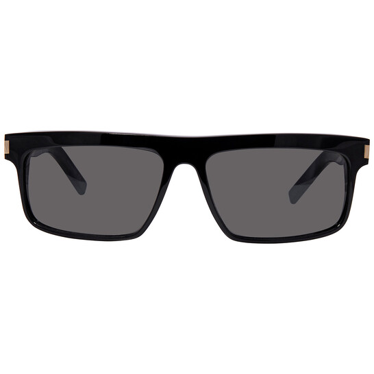 Saint Laurent Grey Rectangular Men's Sunglasses SL246