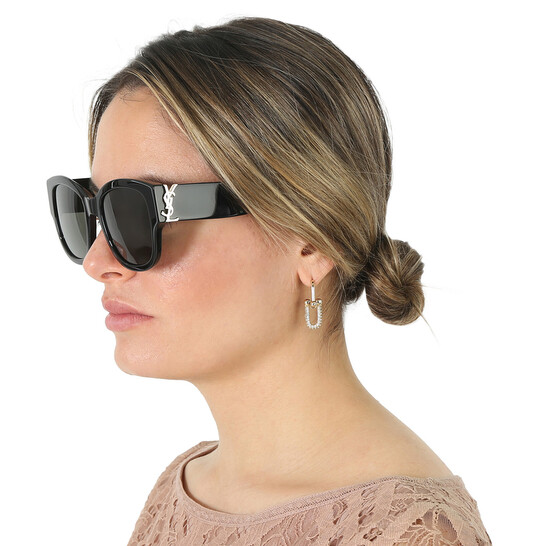Saint Laurent Grey Square Ladies Sunglasses SL M95/K 001 54