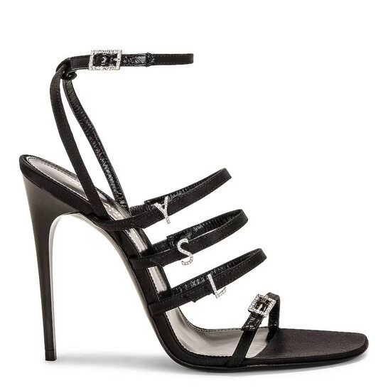 Saint Laurent Jerry Satin Sandals, Brand Size 39 ( US Size 9 ) - 546x546