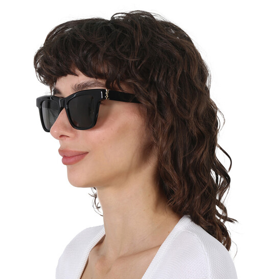 Saint Laurent Polarized Grey Square Ladies Sunglasses SL