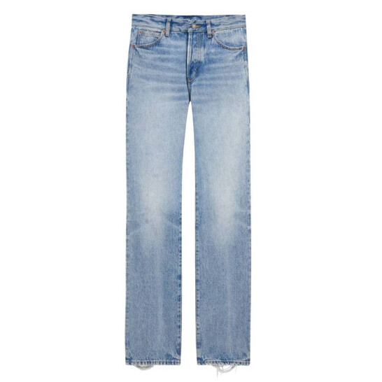 Saint Laurent Sicily Blue Denim Nico Low-Rise Jeans, Waist Size 28