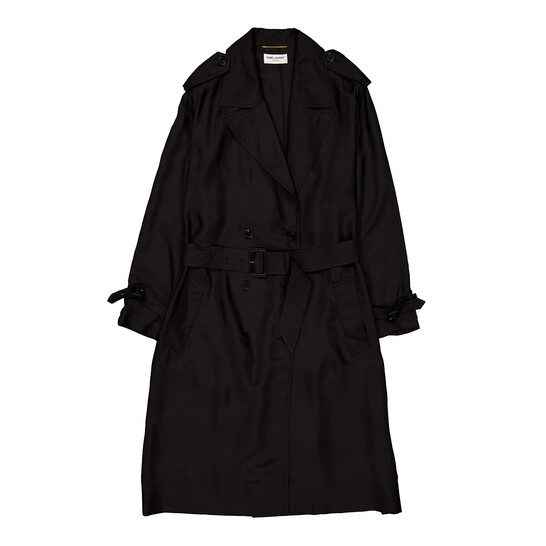 Saint Laurent Silk Trench Coat, Brand Size 40 ( US Size 8 ) - 546x546 Image #5