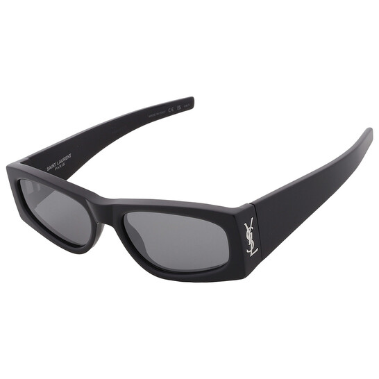 Saint Laurent Silver Mirror Rectangular Ladies Sunglasses SL