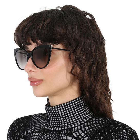 サングラス Saint Laurent SUNGLASSES (508654Y9901 1084) Yves Saint Laurent - Black Square Sunglasses w/ Logo Side