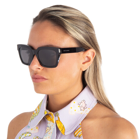 Saint Laurent Smoke Square Ladies Sunglasses BOLD 002 54