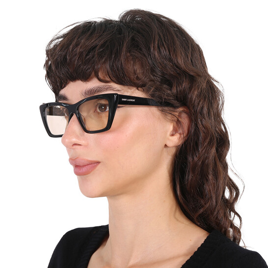 Saint Laurent Yellow Cat Eye Ladies Sunglasses SL 276 MICA 038 53