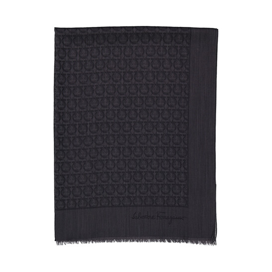 Ferragamo Salvatore Ferragamo Asfalto Gancini Monogram Scarf