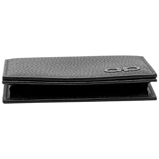 SALVATORE FERRAGAMO カンチニカトケス 22D198GANCINI 683350001 Ferragamo Salvatore Ferragamo Black Gancini Card Case 22D198