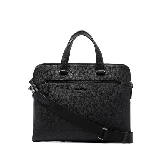 Salvatore Ferragamo ブラック本革ビジネスバッグ　A3サイズ FERRAGAMO - フェラガモ／Salvatore Ferragamo バッグ ブリーフ