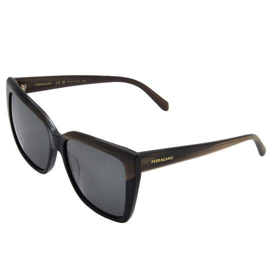 Salvatore Ferragamo SF1102S Black Oversized Square Sunglasses – Brand New Ferragamo Dark Grey Cat Eye Ladies Sunglasses SF1102S 001 58  main image 2