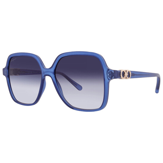 Ferragamo Salvatore Ferragamo Blue Gradient Square Ladies