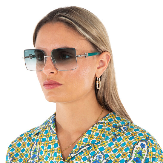 Ferragamo Salvatore Ferragamo Blue Gradient Square Ladies