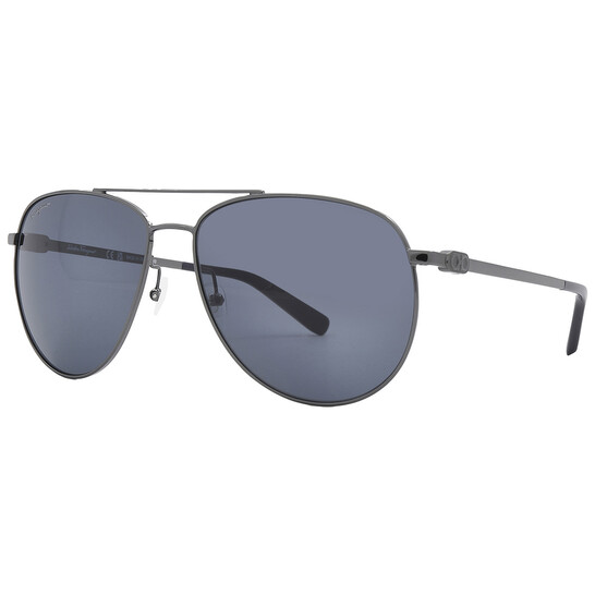 Ferragamo Salvatore Ferragamo Blue Pilot Unisex Sunglasses  display picture 3