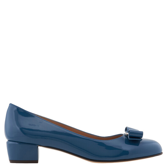 Ferragamo Salvatore Ferragamo Blue Vara Bow Pump Shoe, Size
