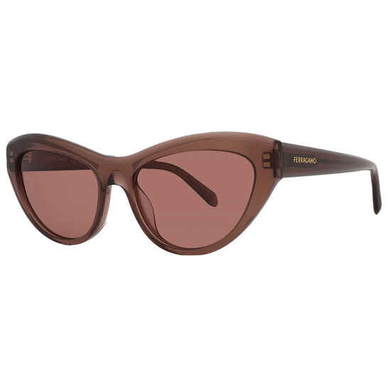 Ferragamo Salvatore Ferragamo Brown Cat Eye Ladies Sunglasses