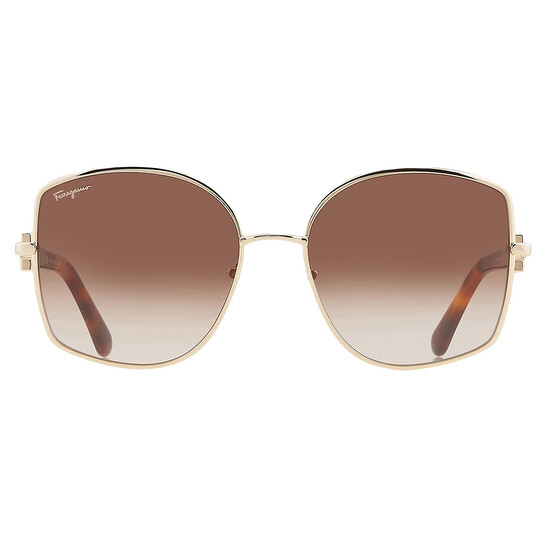 SALVATORE FERRAGAMO ラウントトゥスリッホンスライト Salvatore Ferragamo SF 304S - 745 Gold Brown Gradient