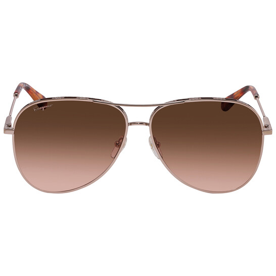 Ferragamo Salvatore Ferragamo Brown Gradient Pilot Ladies 