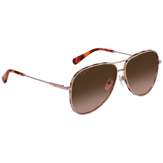 Ferragamo Salvatore Ferragamo Brown Gradient Pilot Ladies  display picture 2