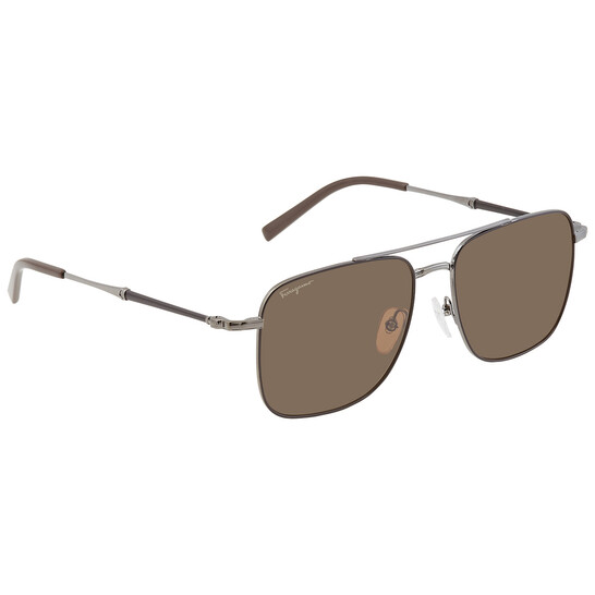 NEW Salvatore Ferragamo SF266S 037 Dark Ruthenium Sunglasses with Brown Lenses NEW Salvatore Ferragamo SF266S 037 Dark Ruthenium Sunglasses  main image 3