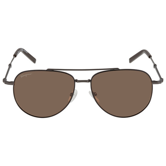 Ferragamo Salvatore Ferragamo Brown Pilot Unisex Sunglasses