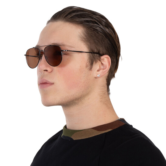 Ferragamo Salvatore Ferragamo Brown Pilot Unisex Sunglasses SF226S