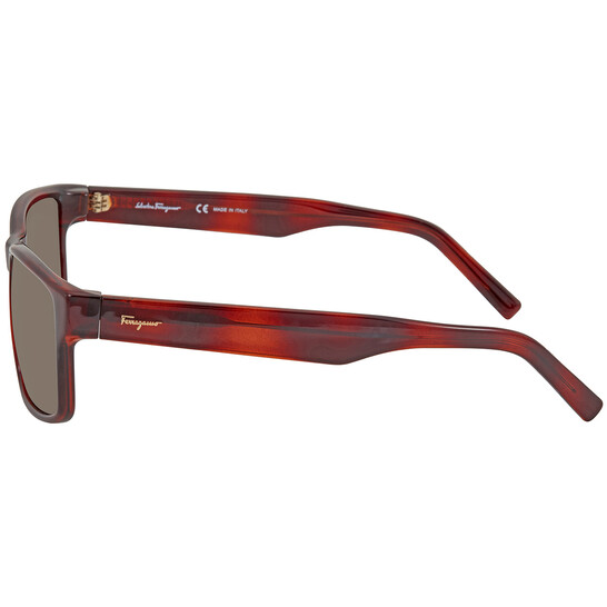 Ferragamo Salvatore Ferragamo Brown Rectangular 58 mm Men's