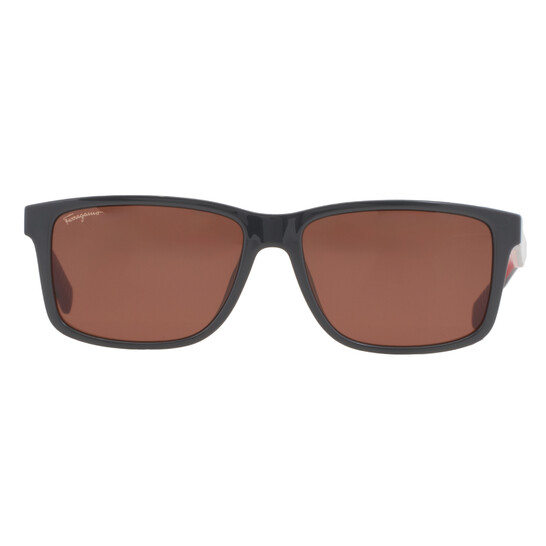 Ferragamo Salvatore Ferragamo Brown Rectangular Men's Sunglasses