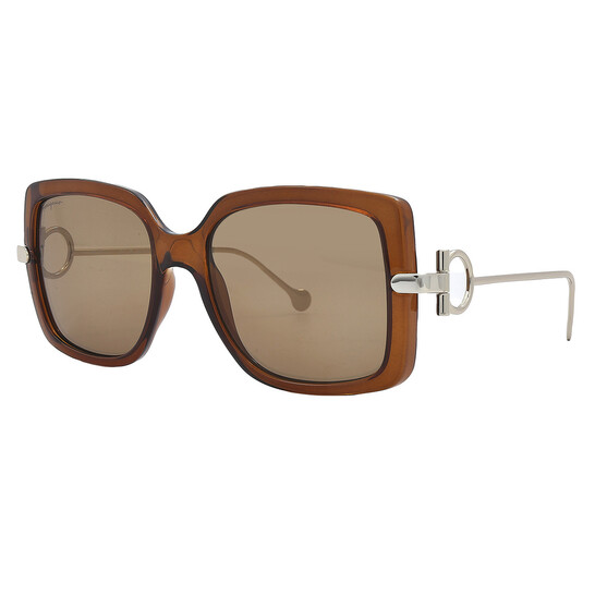 Ferragamo Salvatore Ferragamo Brown Square Ladies Sunglasses