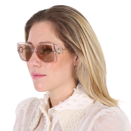 Ferragamo Salvatore Ferragamo Brown Square Ladies Sunglasses 