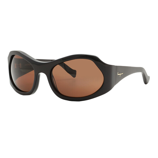 Ferragamo Salvatore Ferragamo Brown Wrap Ladies Sunglasses