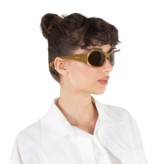 Ferragamo Salvatore Ferragamo Brown Wrap Ladies Sunglasses