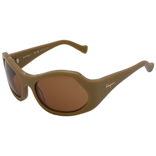 Ferragamo Salvatore Ferragamo Brown Wrap Ladies Sunglasses SF1078S