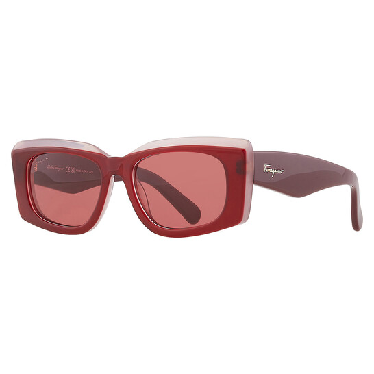 Ferragamo Salvatore Ferragamo Burgundy Rectangular Ladies