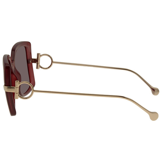 Ferragamo Salvatore Ferragamo Burgundy Square Ladies Sunglasses