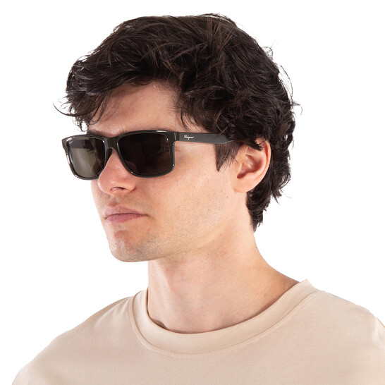Ferragamo Salvatore Ferragamo Dark Grey Rectangular Men display picture 3