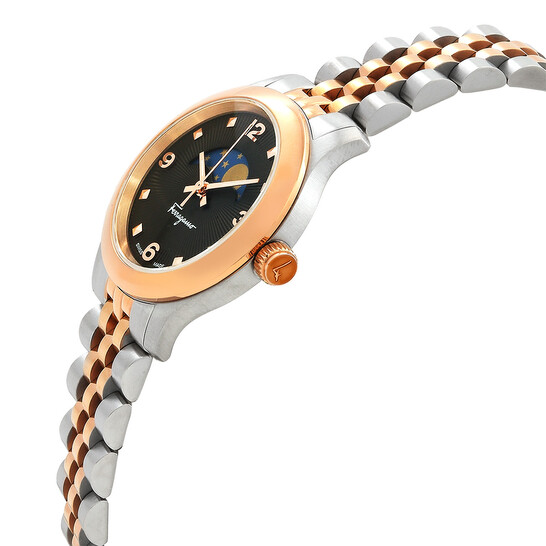 Ferragamo Duo Moonphase Quartz Brown Dial Ladies Watch SFMN00622